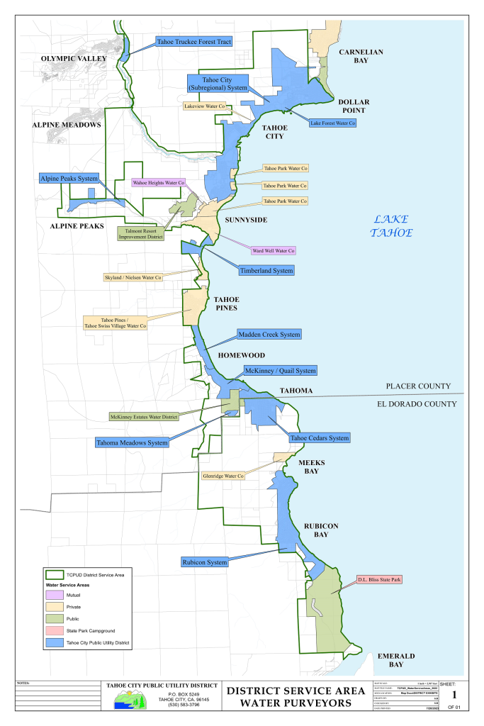 Map of TCPUD area water service providers